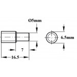 Metal Pin Shelf Support with Clear Plastic (5mm)